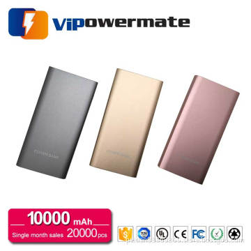 Wholesale high quality universal metal case mobile phone portable power bank charger 10000mah